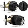 imageProbrico Entry Door Knob Lock Set and Single Cylinder Deadbolt Combination Set OilRubbed Bronze 3 Pack Keyed AlikeOil Rubbed Bronze