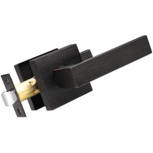 imageProbrico 10 Pack Square Brushed Gold Passage Door Handle Heavy Duty Keyless Door Lever Lock for Hallway Closet Interior Satin Brass Door Knobs LocksetOil Rubbed Bronze