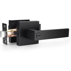 imageProbrico Gold Privacy Door Handle Lockset Heavy Duty Interior Door Lever for Bedroom Reversible Keyless Handleset Door Knob 10 PackBlack