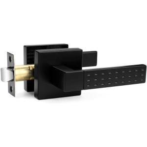 imageProbrico Square Passage Interior Keyless Door Handle Heavy Duty Door Knobs for Hall and Closet Doors NonSlip Grip Levers for RightLeft Handed Doors Matt Black 5 PackBlack