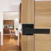 imageProbrico 2 Pack Dummy Levers in Matte Black FinishHeavy Duty NonTurning Interior Door Handles Reversible Half Dummy Levers for Closet PantryBlack