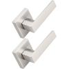 imageProbrico 2 Pack Dummy Levers in Matte Black FinishHeavy Duty NonTurning Interior Door Handles Reversible Half Dummy Levers for Closet PantryBrushed Nickel