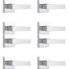 imageProbrico 2 Pack Dummy Levers in Matte Black FinishHeavy Duty NonTurning Interior Door Handles Reversible Half Dummy Levers for Closet PantryPolished Chrome