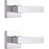 imageProbrico 2 Pack Dummy Levers in Matte Black FinishHeavy Duty NonTurning Interior Door Handles Reversible Half Dummy Levers for Closet PantryPolished Chrome