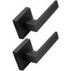 imageProbrico 2 Pack Half Dummy Levers in Satin Nickel NonTurning Function Door Handles SetSquare Bar Modern StyleSingle DummyUniversal HandingHeavy DutyBlack