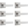 imageProbrico 2 Pack Half Dummy Levers in Satin Nickel NonTurning Function Door Handles SetSquare Bar Modern StyleSingle DummyUniversal HandingHeavy DutyBrushed Nickel