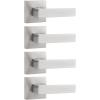 imageProbrico 2 Pack Half Dummy Levers in Satin Nickel NonTurning Function Door Handles SetSquare Bar Modern StyleSingle DummyUniversal HandingHeavy DutyBrushed Nickel