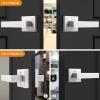 imageProbrico 2 Pack Half Dummy Levers in Satin Nickel NonTurning Function Door Handles SetSquare Bar Modern StyleSingle DummyUniversal HandingHeavy DutyBrushed Nickel