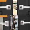 imageProbrico 2 Pack Half Dummy Levers in Satin Nickel NonTurning Function Door Handles SetSquare Bar Modern StyleSingle DummyUniversal HandingHeavy DutyBrushed Nickel