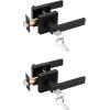 imageProbrico Black Door Handle with Different Keys Heavy Duty Flat Square Entry Door Lever Locks Reversible for Left and Right Handed Doors Door Levers Lockset for Interior and Exterior Doors 3 PackBlack