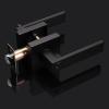 imageProbrico Black Door Handle with Different Keys Heavy Duty Flat Square Entry Door Lever Locks Reversible for Left and Right Handed Doors Door Levers Lockset for Interior and Exterior Doors 3 PackBlack