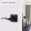 imageProbrico Decorative Inactive Left Handed Lever in Black Square Rosette Single Dummy Door Handle with a Traditional Wave Design for Interior Hall Closets or Pantry Doors 1 Pack
