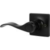 imageProbrico Decorative Inactive Left Handed Lever in Black Square Rosette Single Dummy Door Handle with a Traditional Wave Design for Interior Hall Closets or Pantry Doors 1 Pack