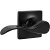 imageProbrico Decorative Inactive Left Handed Lever in Black Square Rosette Single Dummy Door Handle with a Traditional Wave Design for Interior Hall Closets or Pantry Doors 1 Pack
