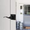imageProbrico Decorative Inactive Left Handed Lever in Black Square Rosette Single Dummy Door Handle with a Traditional Wave Design for Interior Hall Closets or Pantry Doors 1 Pack