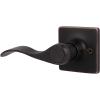 imageProbrico Decorative Inactive Left Handed Lever in Oil Rubbed Bronze Square Rosette Single Dummy Door Handle with a Traditional Wave Design for Interior Hall Closets or Pantry Doors 1 Pack