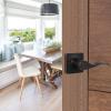 imageProbrico Decorative Inactive Right Handed Lever in Oil Rubbed Bronze Square Rosette Single Dummy Door Handle with a Traditional Wave Design for Interior Hall Closets or Pantry Doors 1 Pack