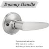 imageProbrico Dummy Door LockNonLocking Function Door Handles in Brushed Nickel for Right or Left Handed Universal Lever