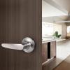 imageProbrico Dummy Door LockNonLocking Function Door Handles in Brushed Nickel for Right or Left Handed Universal Lever