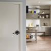 imageProbrico Elegant Wave LeftHanded Door Lever with Camelot Trim 1 Pack Half Dummy Door Handles for Hallway and Closet Black Door Handle with NonTurning Lock