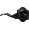 imageProbrico Elegant Wave LeftHanded Door Lever with Camelot Trim 1 Pack Half Dummy Door Handles for Hallway and Closet Black Door Handle with NonTurning Lock