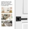 imageProbrico NonTurning HalfDummy Lever in Satin Nickel Stainless Steel Square Bar Single Dummy Lever Heavy Duty Handle for Closet Balcony Pantry or French DoorsExposed Screws 1 PackBlack