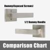 imageProbrico NonTurning HalfDummy Lever in Satin Nickel Stainless Steel Square Bar Single Dummy Lever Heavy Duty Handle for Closet Balcony Pantry or French DoorsExposed Screws 1 PackBrushed Nickel