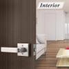 imageProbrico Square Keyed Alike Entry Levers Satin Nickel Heavy Duty Entrance Levers Door Locks Reversible Rectangle Levers for RightLeft Handed Doors 2 PackBrushed Nickel