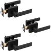 imageProbrico Square Keyed Alike Entry Levers Satin Nickel Heavy Duty Entrance Levers Door Locks Reversible Rectangle Levers for RightLeft Handed Doors 2 PackBlack