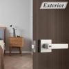 imageProbrico Square Keyed Alike Entry Levers Satin Nickel Heavy Duty Entrance Levers Door Locks Reversible Rectangle Levers for RightLeft Handed Doors 2 PackBrushed Nickel