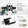 imageProbrico Square Keyed Alike Entry Levers Satin Nickel Heavy Duty Entrance Levers Door Locks Reversible Rectangle Levers for RightLeft Handed Doors 2 PackBlack