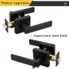 imageProbrico Square Keyed Alike Entry Levers Satin Nickel Heavy Duty Entrance Levers Door Locks Reversible Rectangle Levers for RightLeft Handed Doors 2 PackBlack