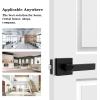 imageProbrico Square Keyed Alike Entry Levers Satin Nickel Heavy Duty Entrance Levers Door Locks Reversible Rectangle Levers for RightLeft Handed Doors 2 PackBlack