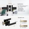 imageProbrico Square Keyed Alike Entry Levers Satin Nickel Heavy Duty Entrance Levers Door Locks Reversible Rectangle Levers for RightLeft Handed Doors 2 PackBlack