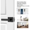 imageProbrico Square Keyed Alike Entry Levers Satin Nickel Heavy Duty Entrance Levers Door Locks Reversible Rectangle Levers for RightLeft Handed Doors 2 PackBlack
