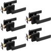 imageProbrico Square Keyed Alike Entry Levers Satin Nickel Heavy Duty Entrance Levers Door Locks Reversible Rectangle Levers for RightLeft Handed Doors 2 PackBlack