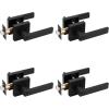 imageProbrico Square Keyed Alike Entry Levers Satin Nickel Heavy Duty Entrance Levers Door Locks Reversible Rectangle Levers for RightLeft Handed Doors 2 PackBlack