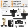 imageProbrico Square Keyed Alike Entry Levers Satin Nickel Heavy Duty Entrance Levers Door Locks Reversible Rectangle Levers for RightLeft Handed Doors 2 PackBlack
