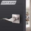 imageProbrico Wave Design LeftHanded HalfDummy Levers Decorative Inactive Left Handed Lever in Satin Nickel Single Dummy Door Handle for Interior Hall Closets or Pantry Doors 1 Pack