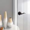 imageProbrico Wave Door Lever with Camelot Trim NonTurning Lock in Oil Rubbed Bronze Half Dummy Closet Door Handle Bedroom BiFold Door Knobs  Right Handed
