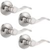 imageProbrico Wave Style Handle Dummy Leverset LeftRight Hand Door Knobs Satin Nickel FinishBrushed Nickel