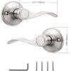 imageProbrico Wave Style Handle Dummy Leverset LeftRight Hand Door Knobs Satin Nickel FinishBrushed Nickel