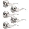 imageProbrico Wave Style Handle Dummy Leverset LeftRight Hand Door Knobs Satin Nickel FinishBrushed Nickel