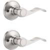 imageProbrico Wave Style Handle Dummy Leverset LeftRight Hand Door Knobs Satin Nickel FinishBrushed Nickel