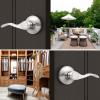 imageProbrico Wave Style Handle Dummy Leverset LeftRight Hand Door Knobs Satin Nickel FinishBrushed Nickel