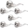 imageProbrico Wave Style Handle Dummy Leverset LeftRight Hand Door Knobs Satin Nickel FinishBrushed Nickel
