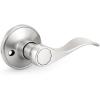 imageProbrico Wave Style Handle Dummy Leverset LeftRight Hand Door Knobs Satin Nickel FinishBrushed Nickel