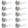 imageProbrico Wave Style Handle Dummy Leverset LeftRight Hand Door Knobs Satin Nickel FinishBrushed Nickel