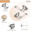 imageProbrico Wave Style Handle Dummy Leverset LeftRight Hand Door Knobs Satin Nickel FinishBrushed Nickel