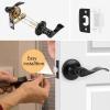 imageProbrico Wave Style Lever Handles Entrance Door Knobs Entry Door Locks Brushed NickelBlack